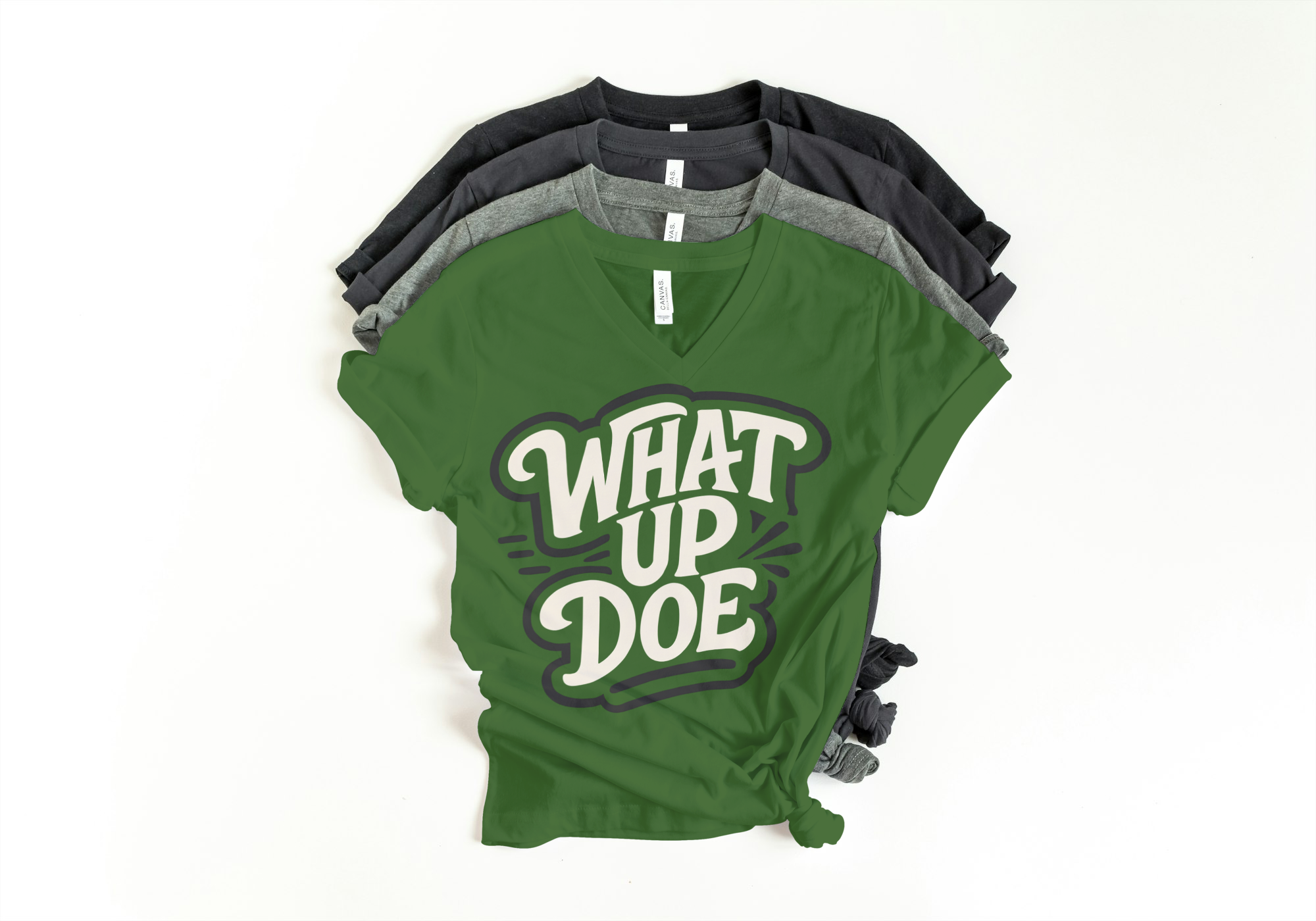 Ladies V-Neck What Up Doe T-Shirt – Detroit Tee – Outfit Shirt – Unisex Streetwear