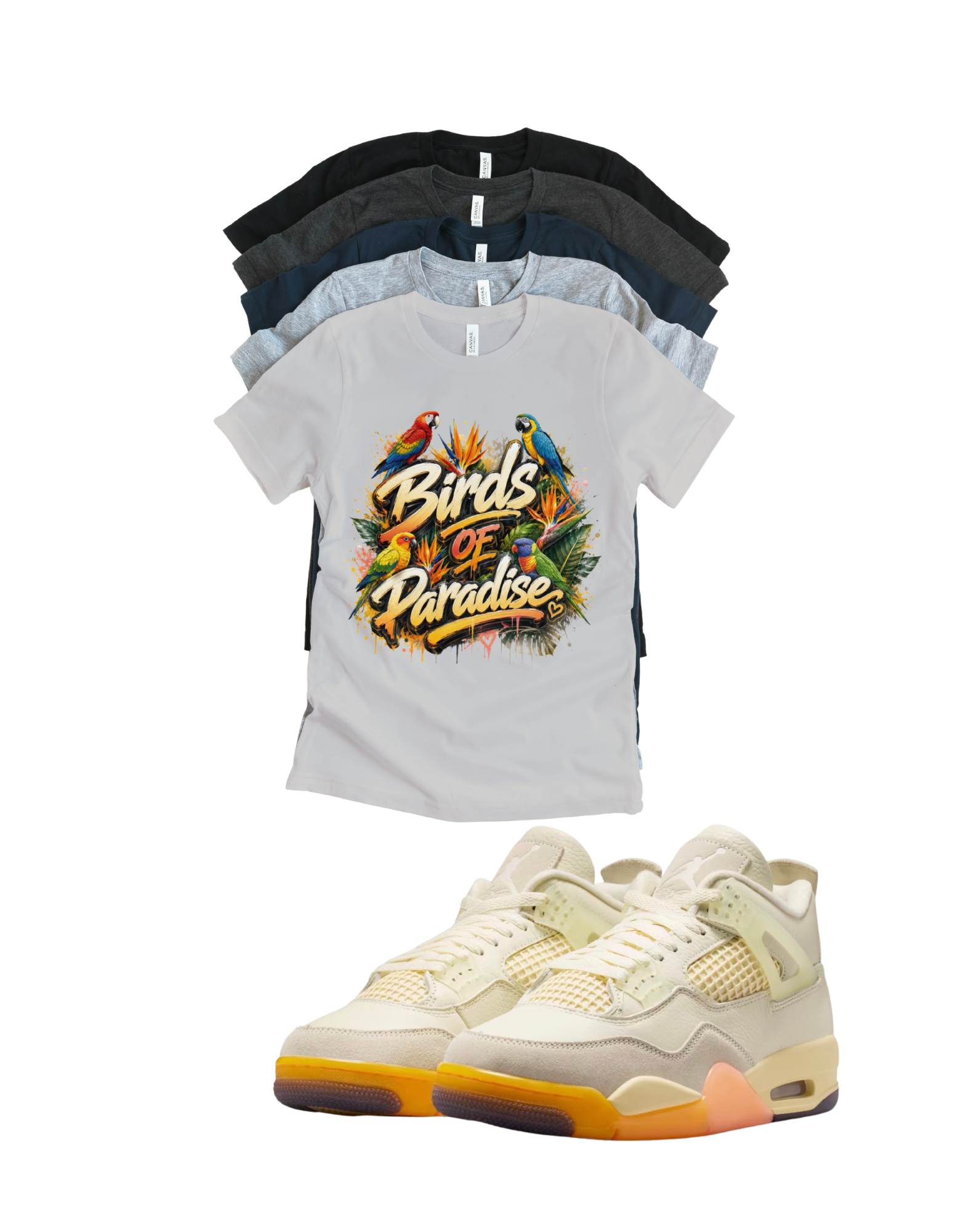 Jordan 4 Birds of Paradise matching T-shirt sneaker head tee