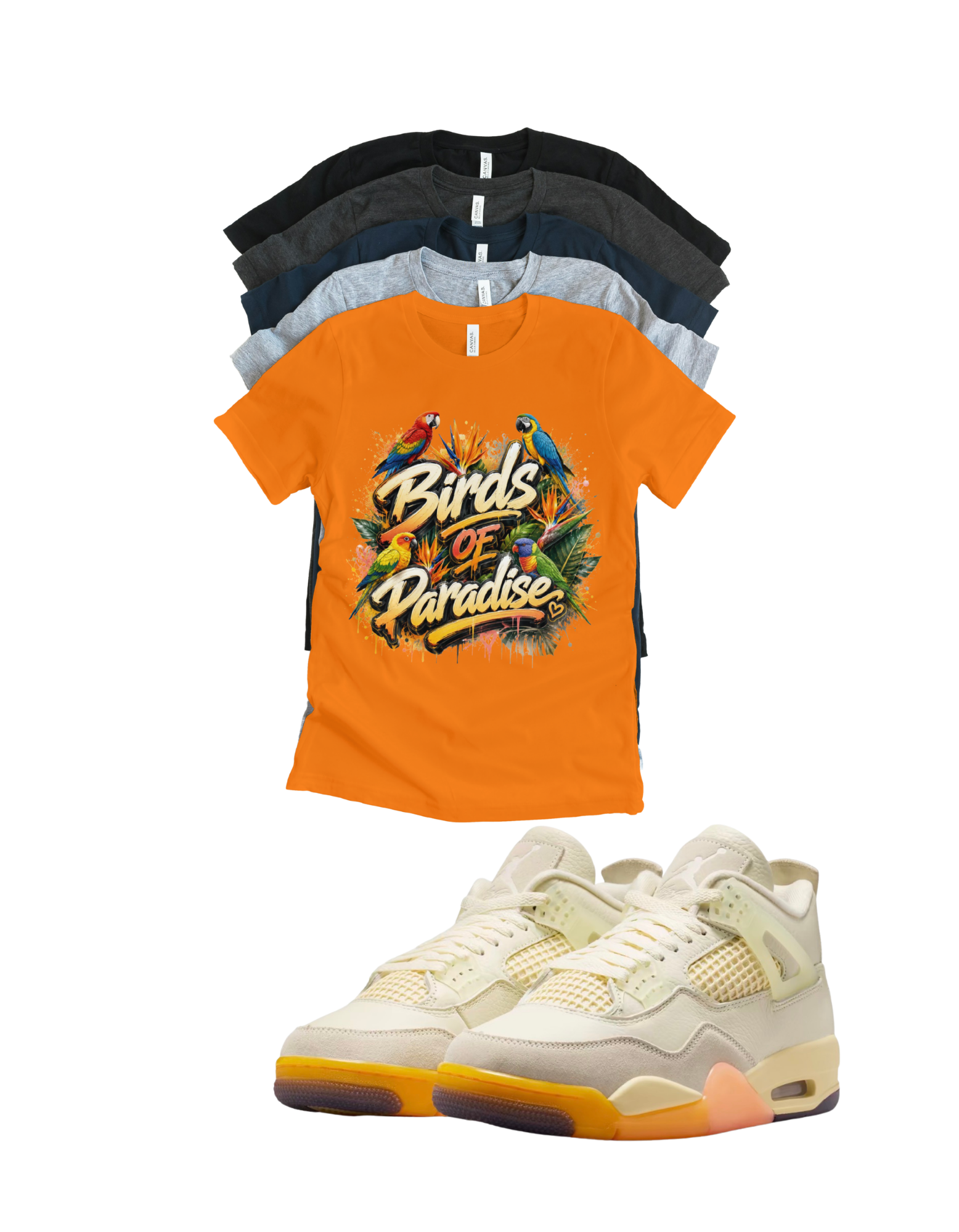 Jordan 4 Birds of Paradise matching T-shirt sneaker head tee