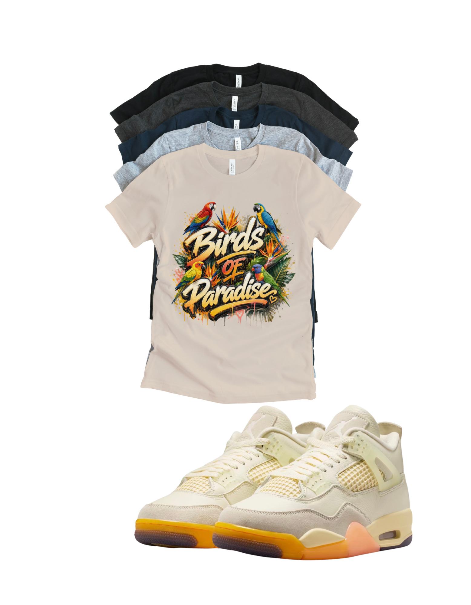 Jordan 4 Birds of Paradise matching T-shirt sneaker head tee