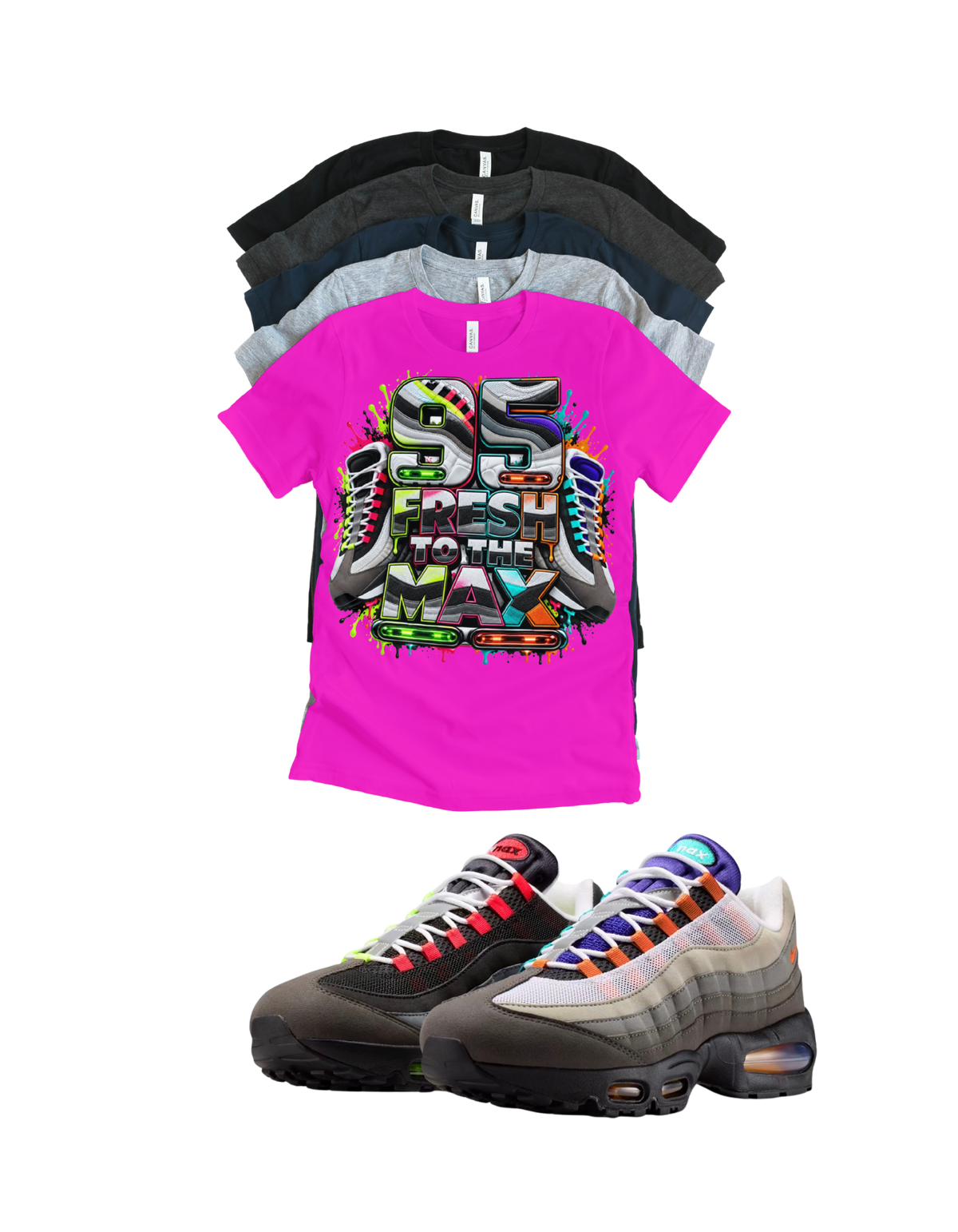 Max 95 BB OG Multi Greedy Fresh to the Max Retro Matching T-Shirt – Unisex Sneaker Tee