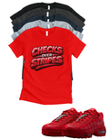 Max 95 Checks over Stripes  Matching T-Shirt – Unisex Sneaker Tee