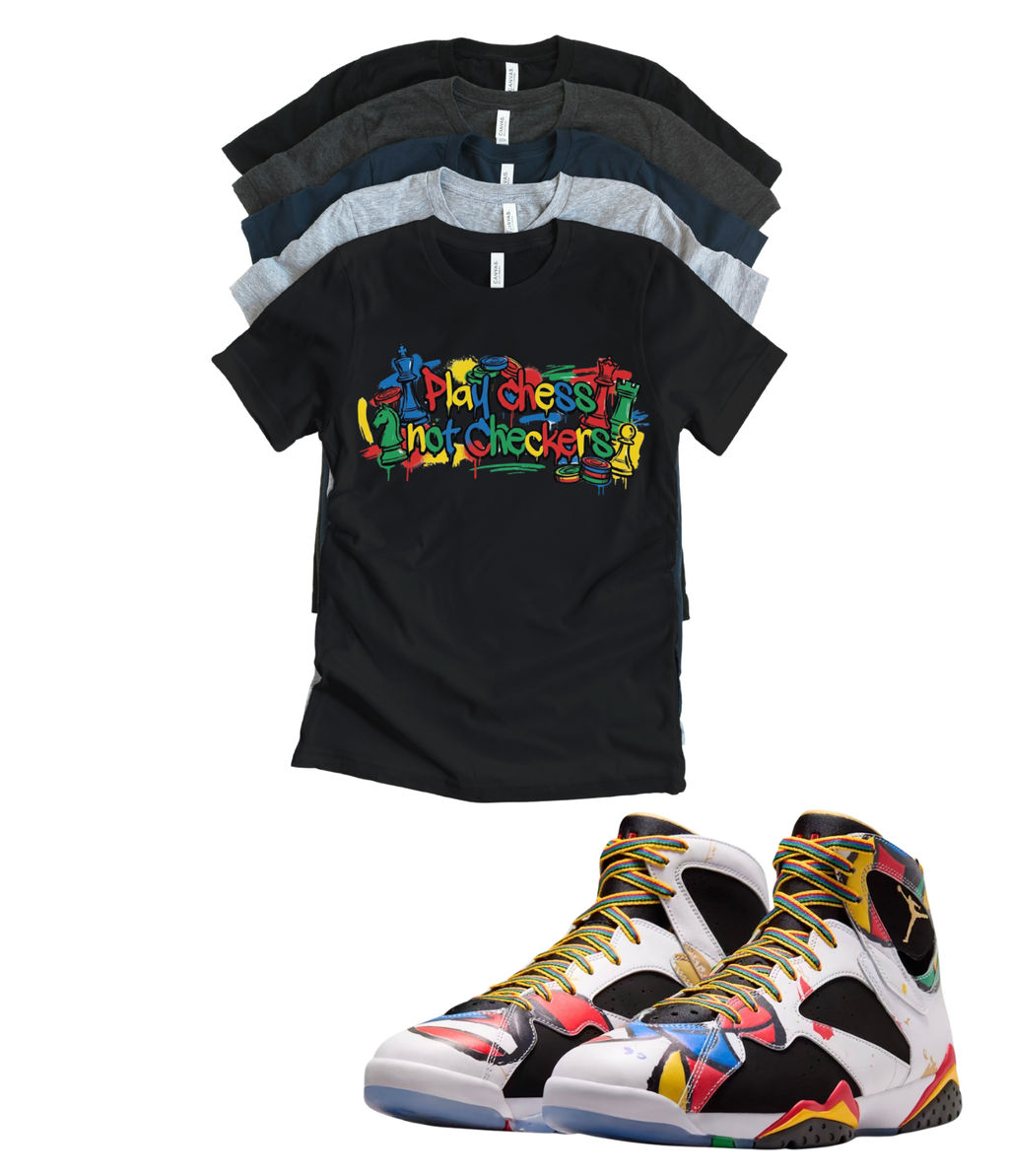 Jordan 7 Miro Play Chess matching T-shirt sneaker head tee
