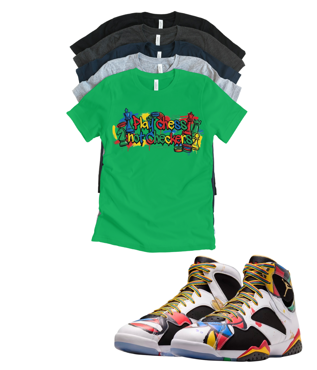 Jordan 7 Miro Play Chess matching T-shirt sneaker head tee