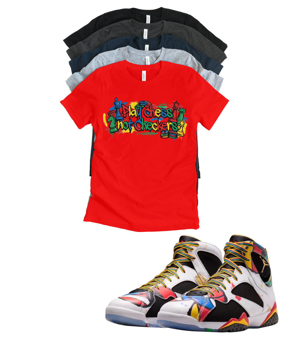 Jordan 7 Miro Play Chess matching T-shirt sneaker head tee