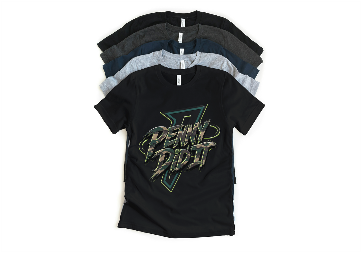 Penny Did It Unisex T-Shirt – Foamposite Green Camo Matching Sneaker Tee