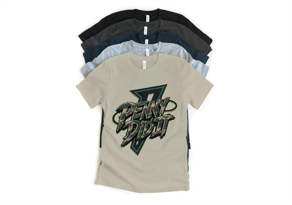Penny Did It Unisex T-Shirt – Foamposite Green Camo Matching Sneaker Tee