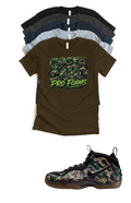 Pro Foams Penny Unisex T-Shirt – Foamposite Green Camo Matching Sneaker Tee