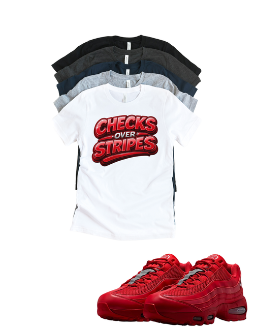 Air Max 95 Checks over Stripes  Matching T-Shirt – Unisex Sneaker Tee