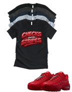 Max 95 Checks over Stripes  Matching T-Shirt – Unisex Sneaker Tee