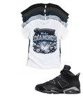 Jordan 6 Pressure Makes Diamonds Cap and Gown Matching T-Shirt – Black & Light Grey Sneaker Match Tee – Jordan 6 Outfit Shirt – Unisex Streetwear (Copy)