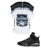 Jordan 6 Pressure Makes Diamonds Cap and Gown Matching T-Shirt – Black & Light Grey Sneaker Match Tee – Jordan 6 Outfit Shirt – Unisex Streetwear (Copy)