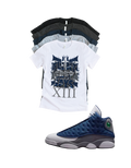Custom Printed Shirt To Match Jordan 13 Navy and Flint Grey Sneaker Tee