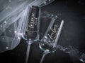 Engraved Crystal Claire Champagne Flutes – Set of 2