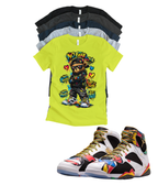 Jordan 7 Miro No Rules matching T-shirt sneaker head tee