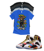 Jordan 7 Miro No Rules matching T-shirt sneaker head tee