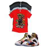 Jordan 7 Miro No Rules matching T-shirt sneaker head tee