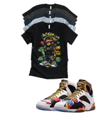 Jordan 7 Miro No Rules matching T-shirt sneaker head tee