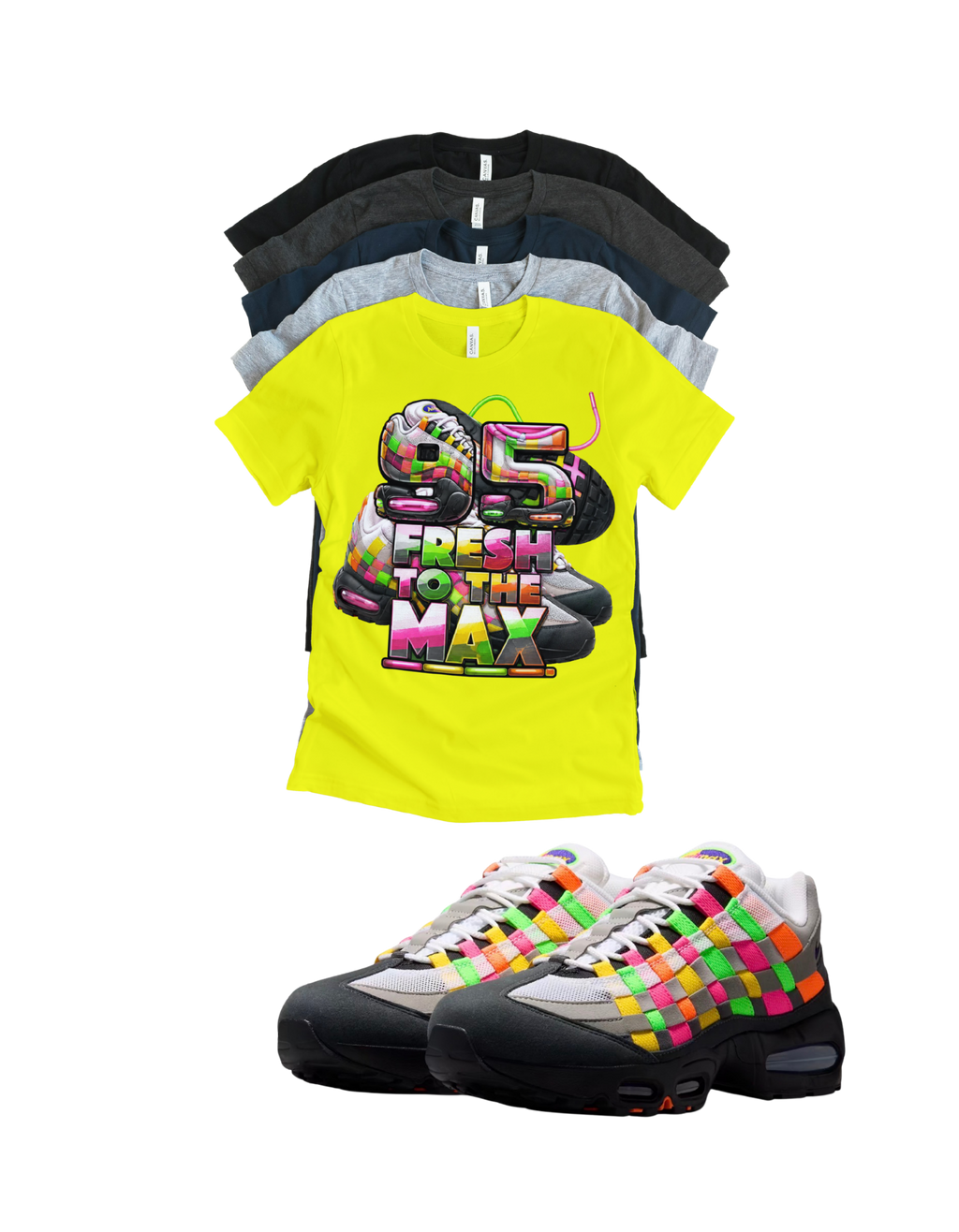 Max 95 BB OG Multi Fresh to the Max Retro Matching T-Shirt – Unisex Sneaker Tee