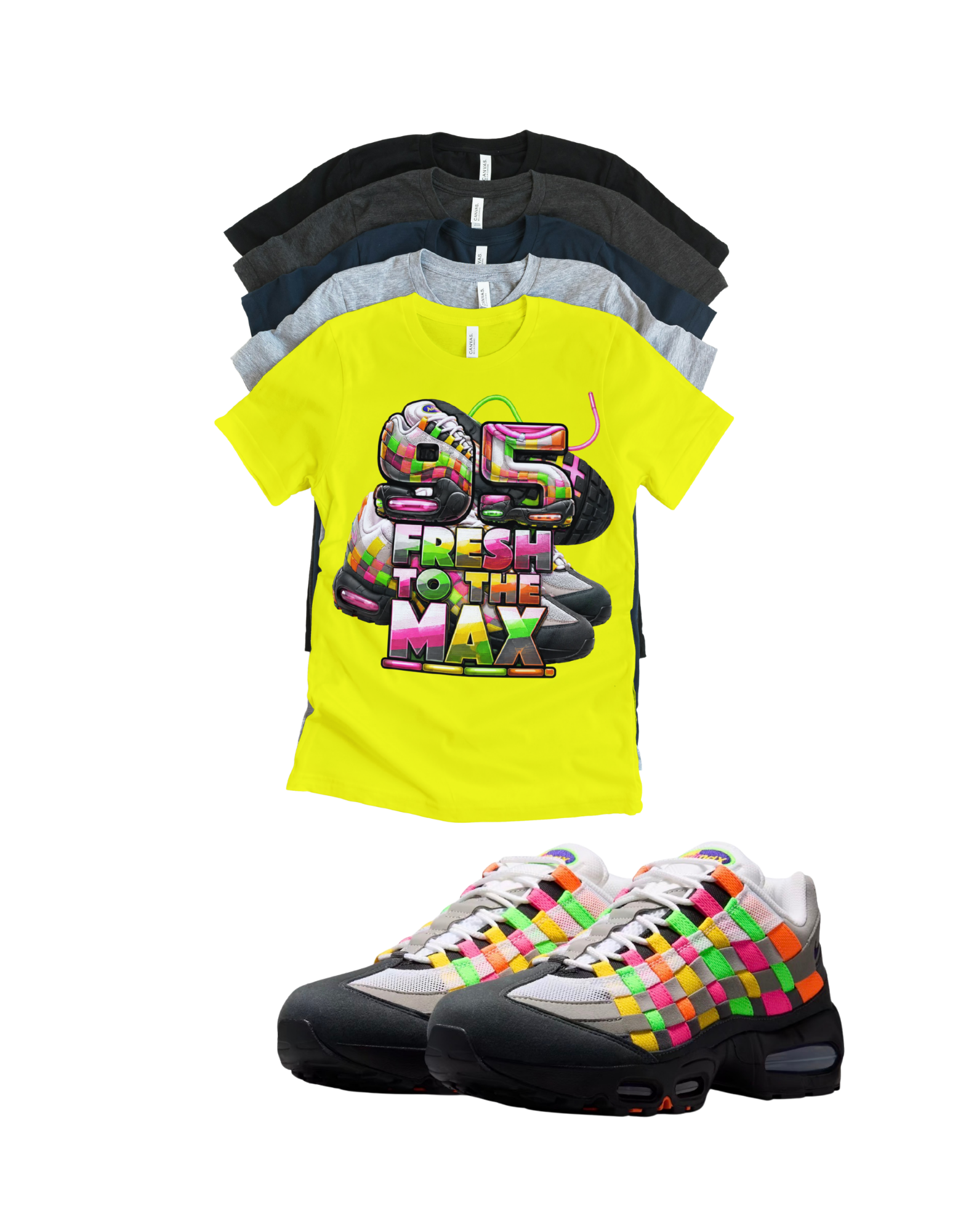 Max 95 BB OG Multi Fresh to the Max Retro Matching T-Shirt – Unisex Sneaker Tee