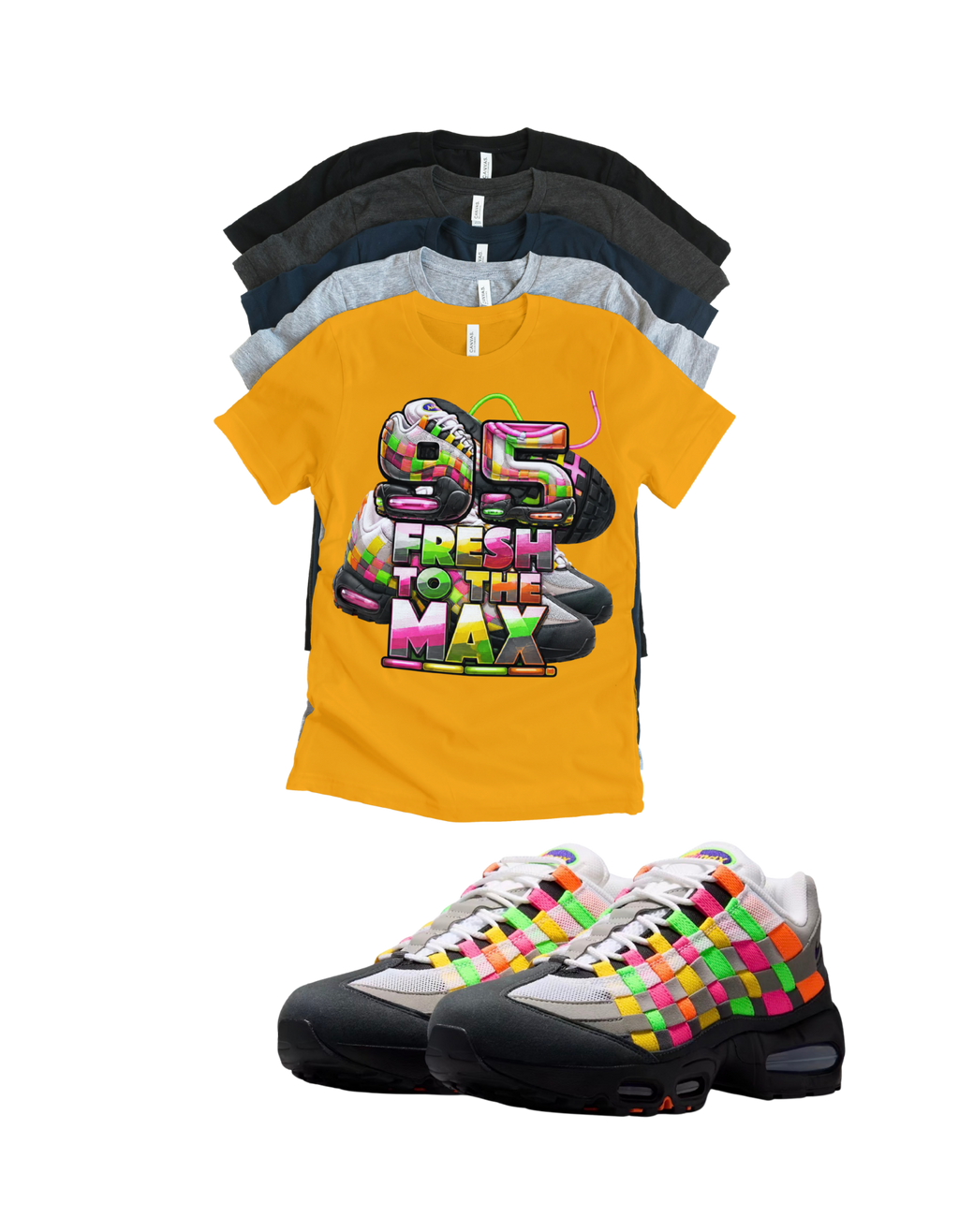 Max 95 BB OG Multi Fresh to the Max Retro Matching T-Shirt – Unisex Sneaker Tee