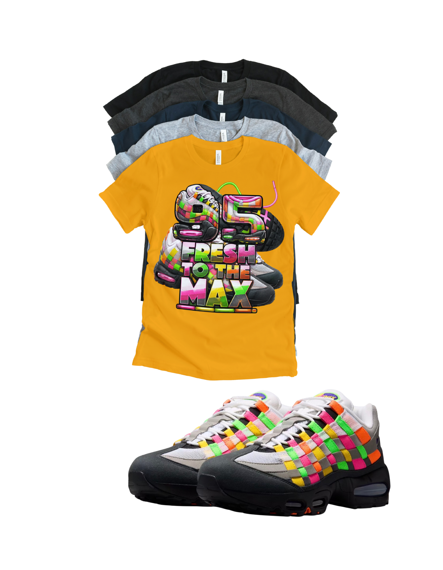 Max 95 BB OG Multi Fresh to the Max Retro Matching T-Shirt – Unisex Sneaker Tee