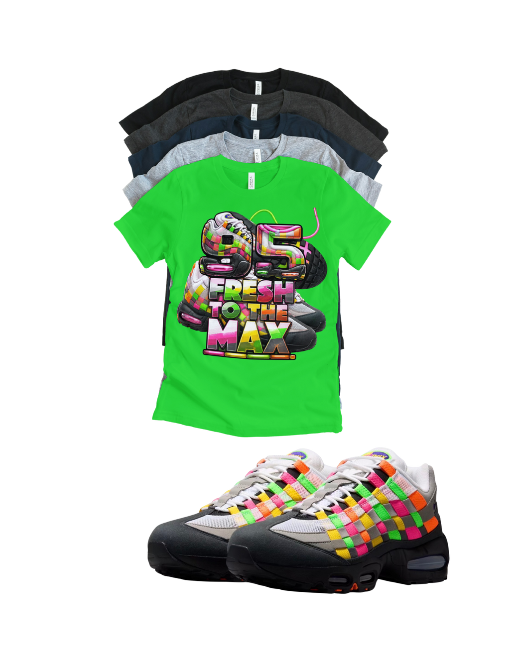Max 95 BB OG Multi Fresh to the Max Retro Matching T-Shirt – Unisex Sneaker Tee