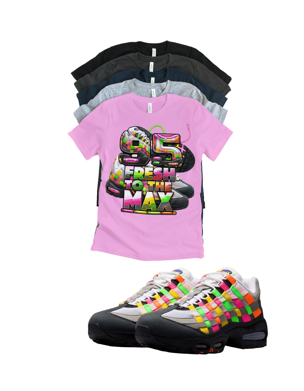 Max 95 BB OG Multi Fresh to the Max Retro Matching T-Shirt – Unisex Sneaker Tee