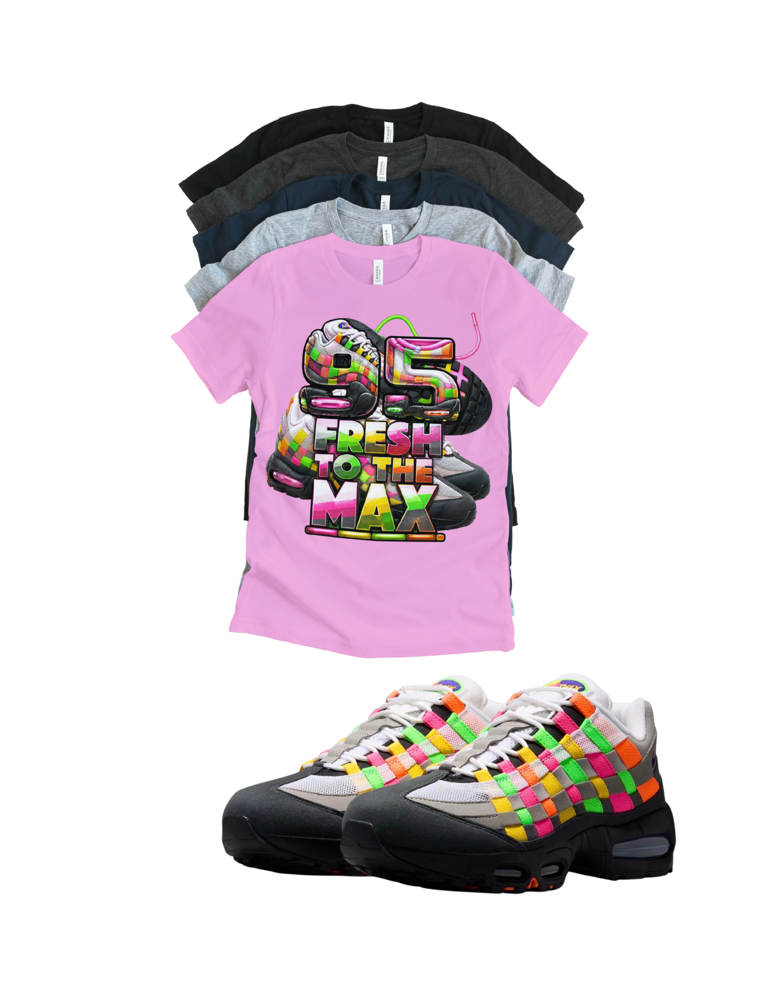 Max 95 BB OG Multi Fresh to the Max Retro Matching T-Shirt – Unisex Sneaker Tee