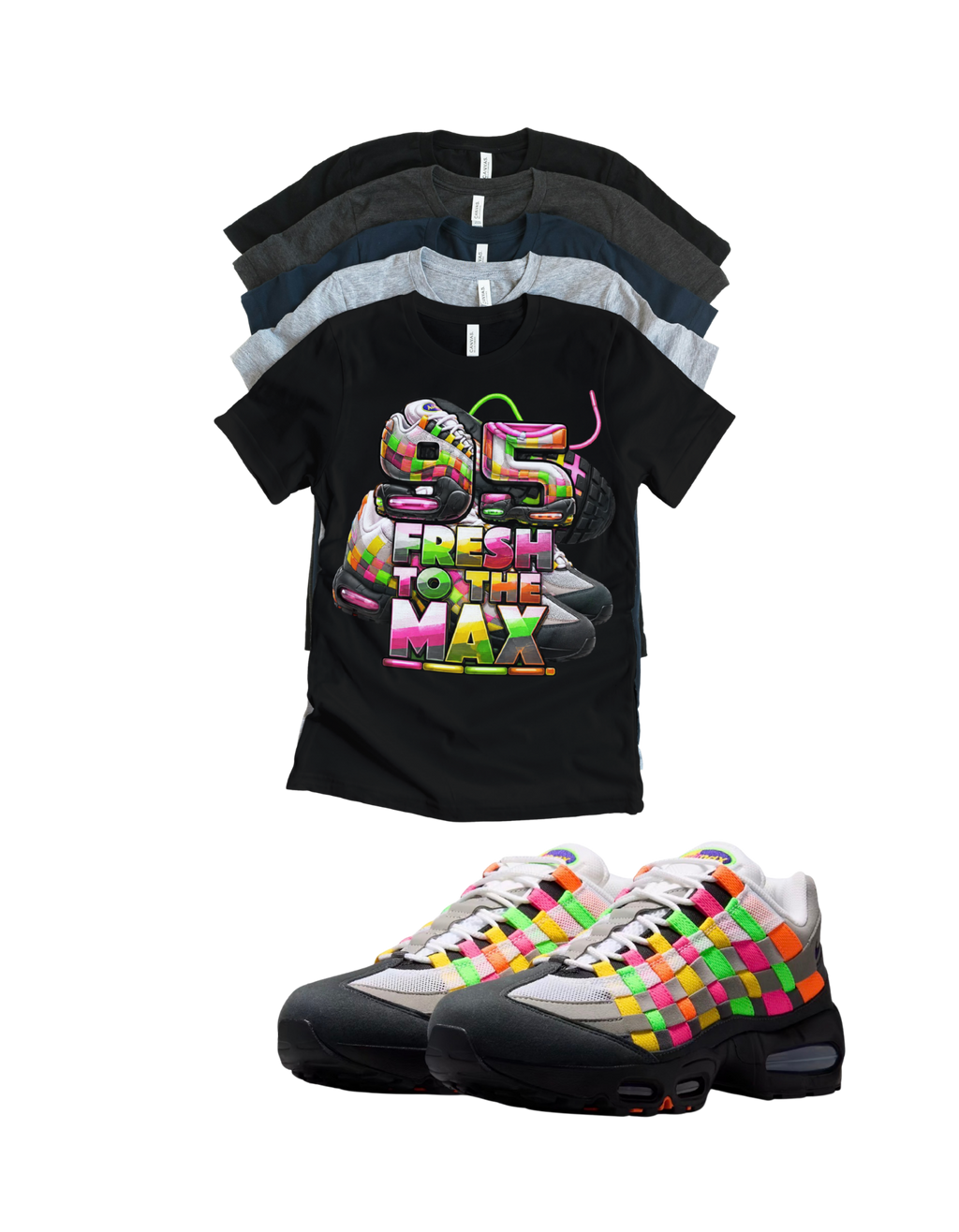 Max 95 BB OG Multi Fresh to the Max Retro Matching T-Shirt – Unisex Sneaker Tee