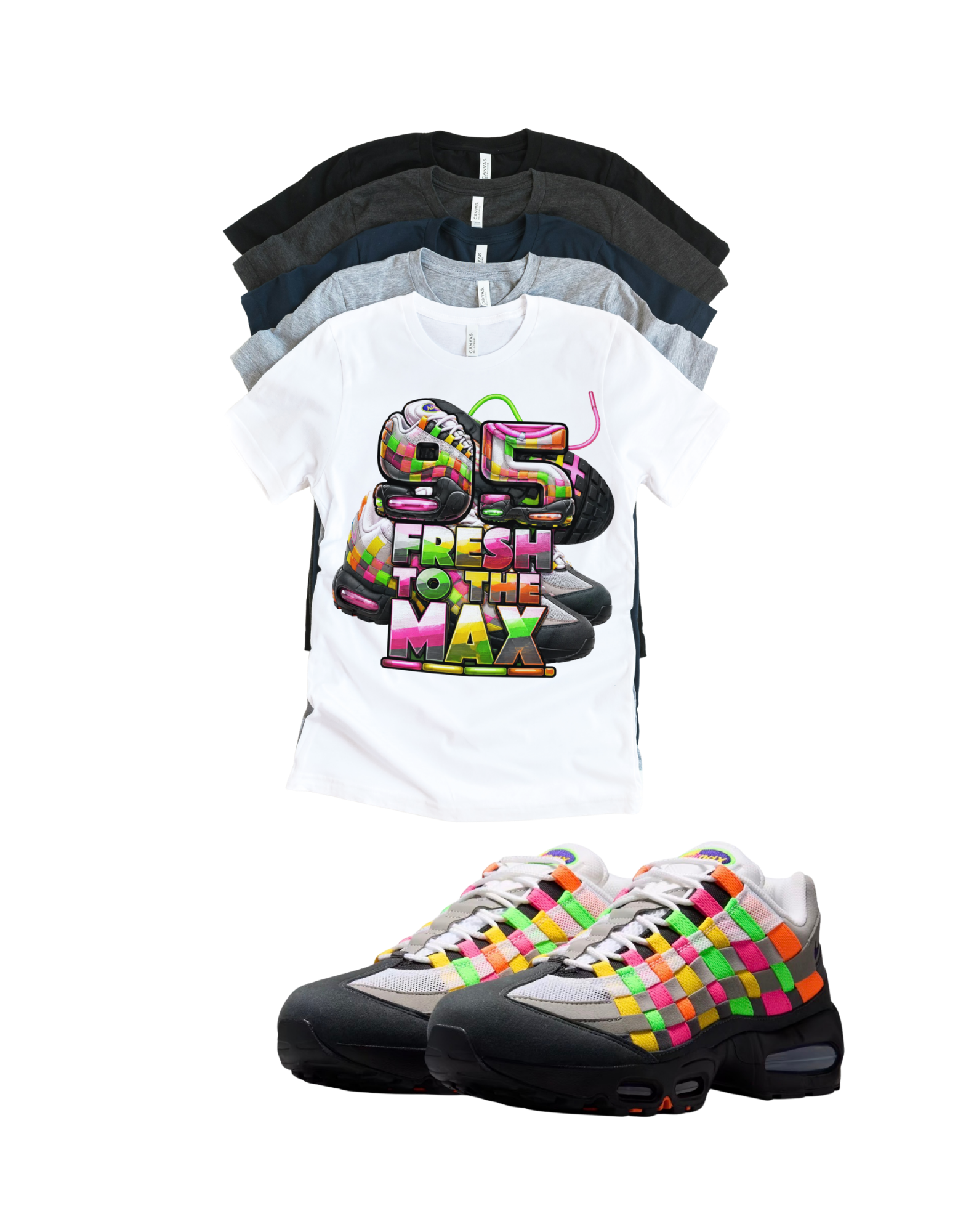 Max 95 BB OG Multi Fresh to the Max Retro Matching T-Shirt – Unisex Sneaker Tee