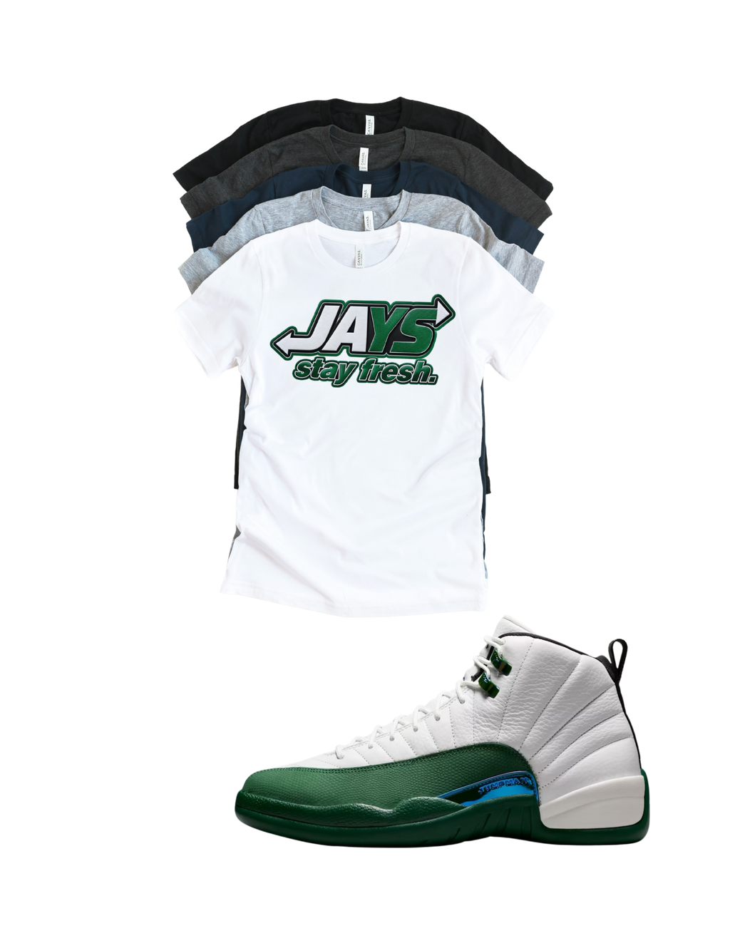 Shirt to match Jordan 12 summit white gorge green Retro AJ12 idols become rival Jays tee