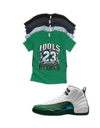 Shirt to match Jordan 12 summit white gorge green Retro AJ12 idols become rival 23