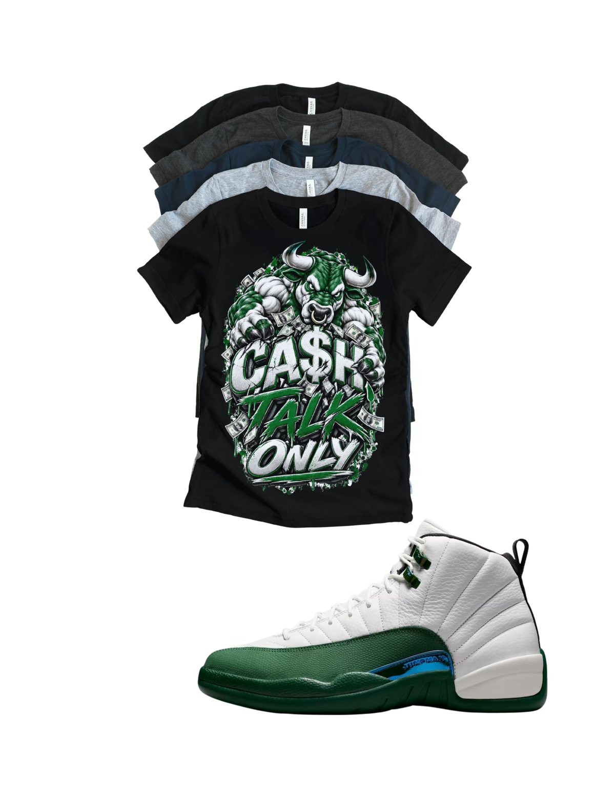 Shirt to match Jordan 12 summit white gorge green Retro AJ12 idols become rival