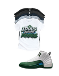 Shirt to match Jordan 12 summit white gorge green Retro AJ12 idols become rival crown tee