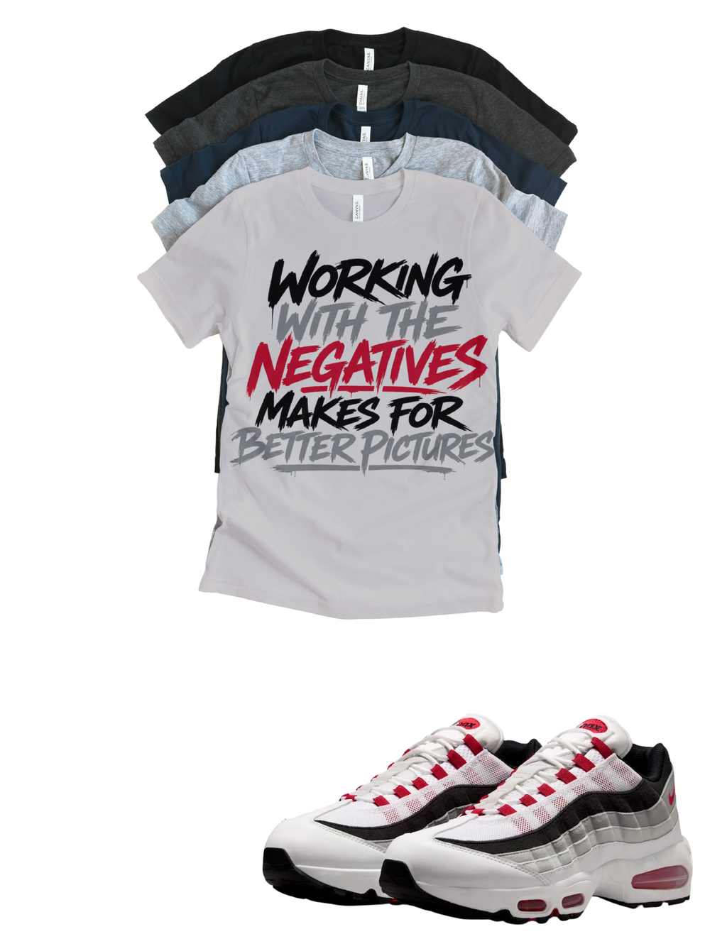 Air Max 95 Comet Working with the Negatives Matching T-Shirt – Unisex Sneaker Tee