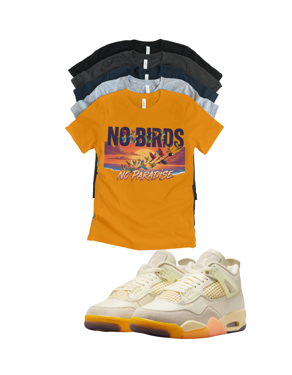 Jordan 4 Birds of Paradise No Paradise matching T-shirt sneaker head tee