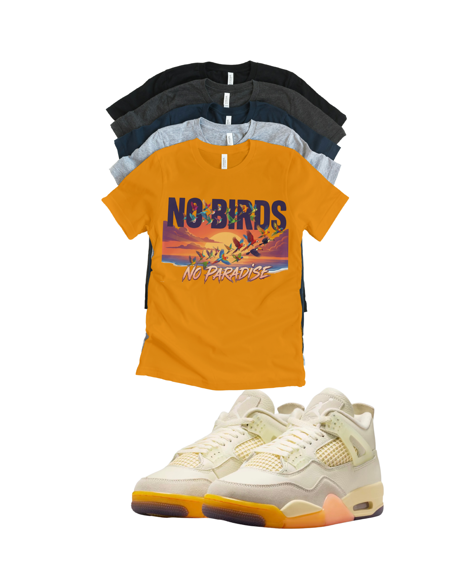 Jordan 4 Birds of Paradise No Paradise matching T-shirt sneaker head tee