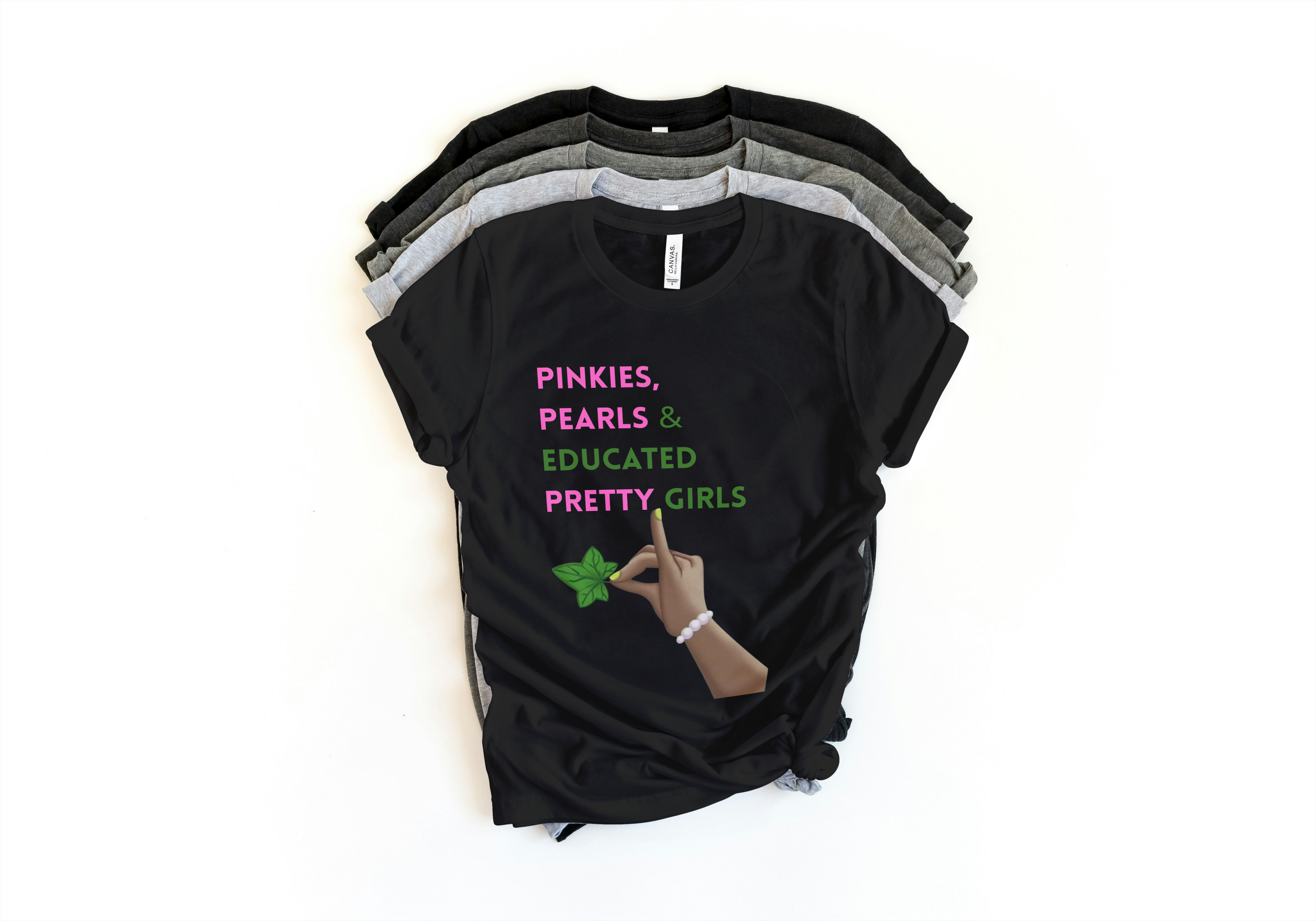 Pinkies & Pearls Alpha Kappa Alpha Inspired T-Shirt – Pretty, Polished & Greek Chic