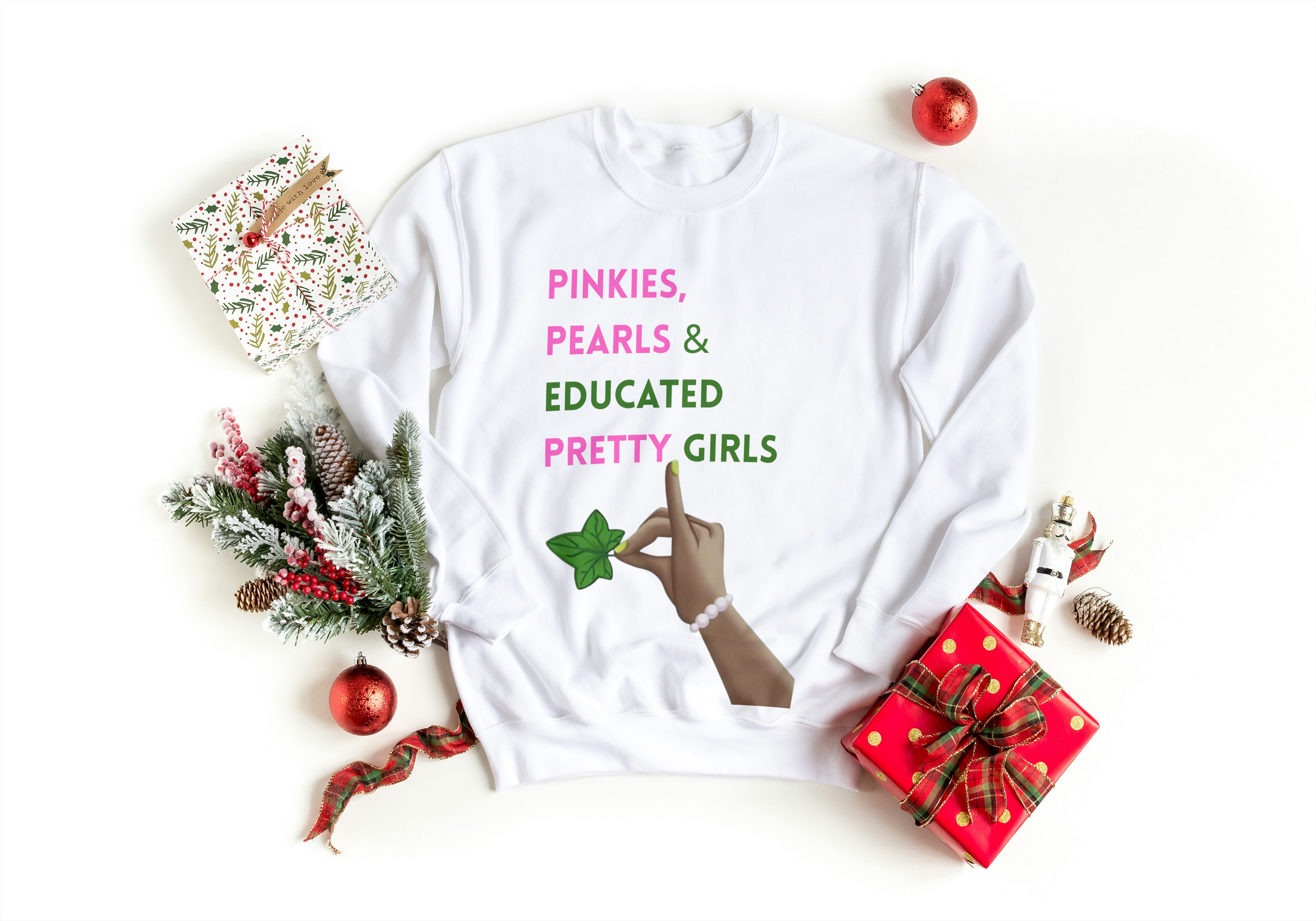 Pinkies & Pearls Alpha Kappa Alpha Inspired Sweatshirt – Cozy, Chic & Greek-Inspired