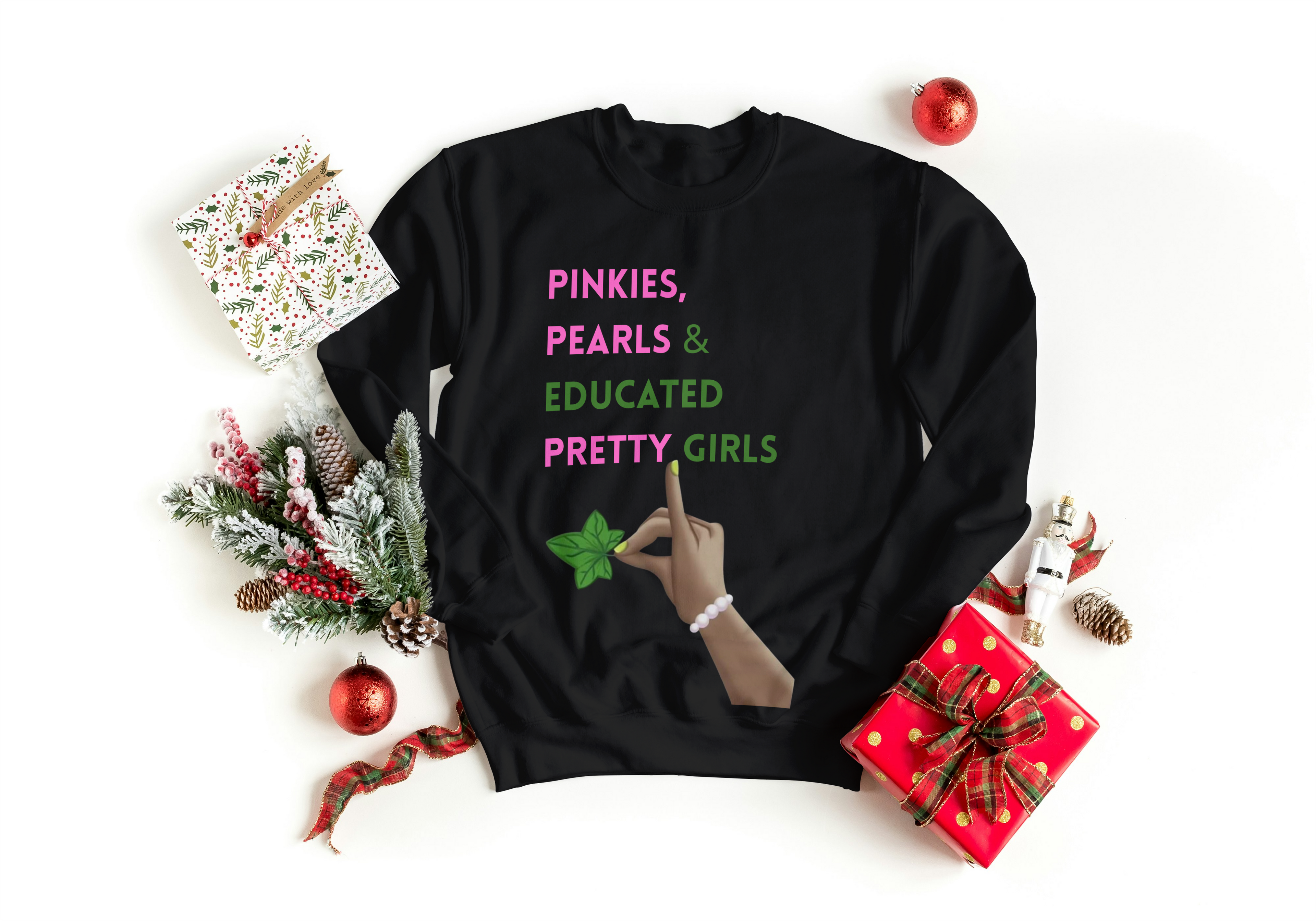 Pinkies & Pearls Alpha Kappa Alpha Inspired Sweatshirt – Cozy, Chic & Greek-Inspired
