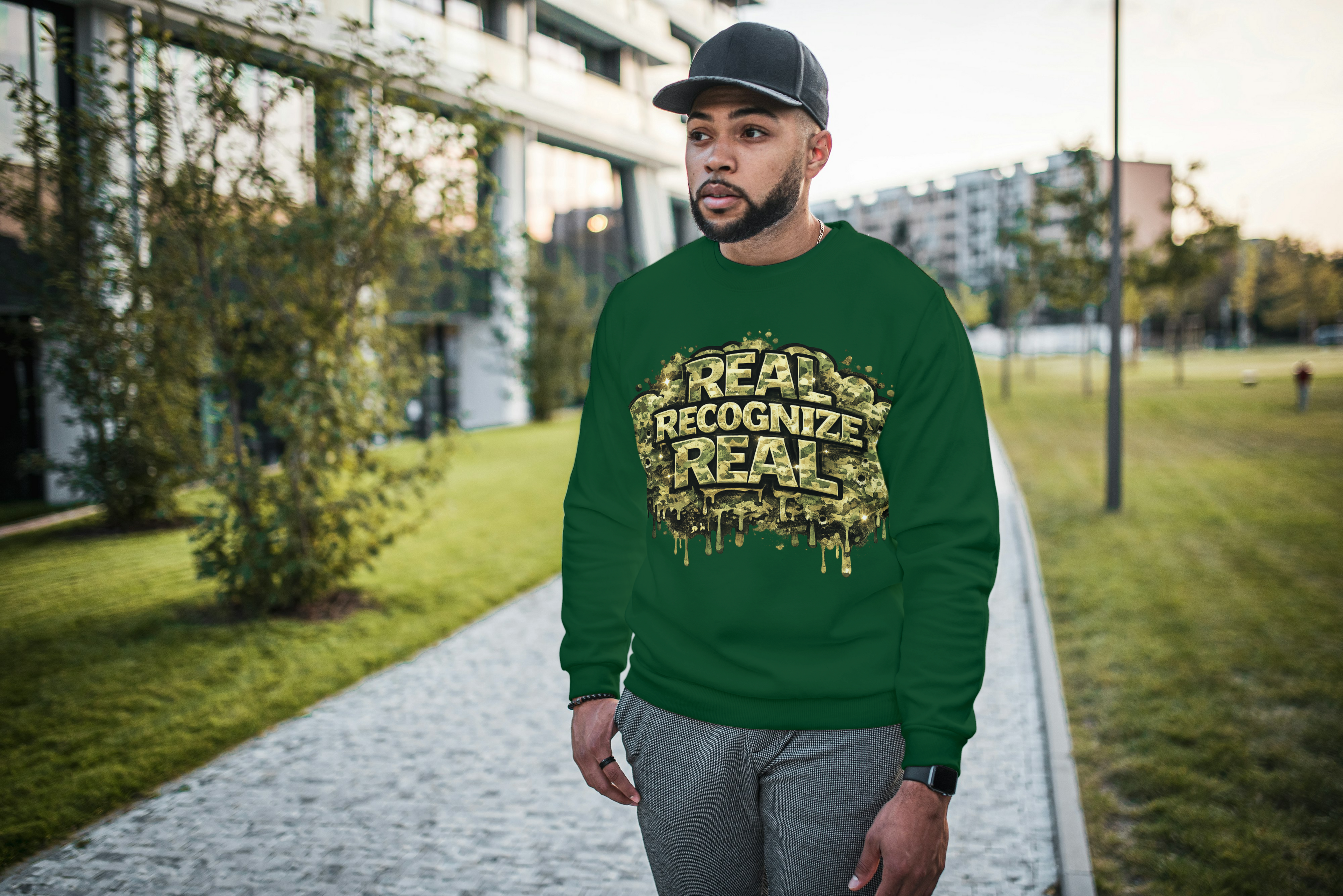 Camo Real Recognize Real Sweatshirt | Urban Streetwear Crewneck