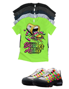 OG MAX Sneaker Addict Big Bubble Max 95 Woven Multi-colorway T-Shirt – Unisex Sneaker Tee