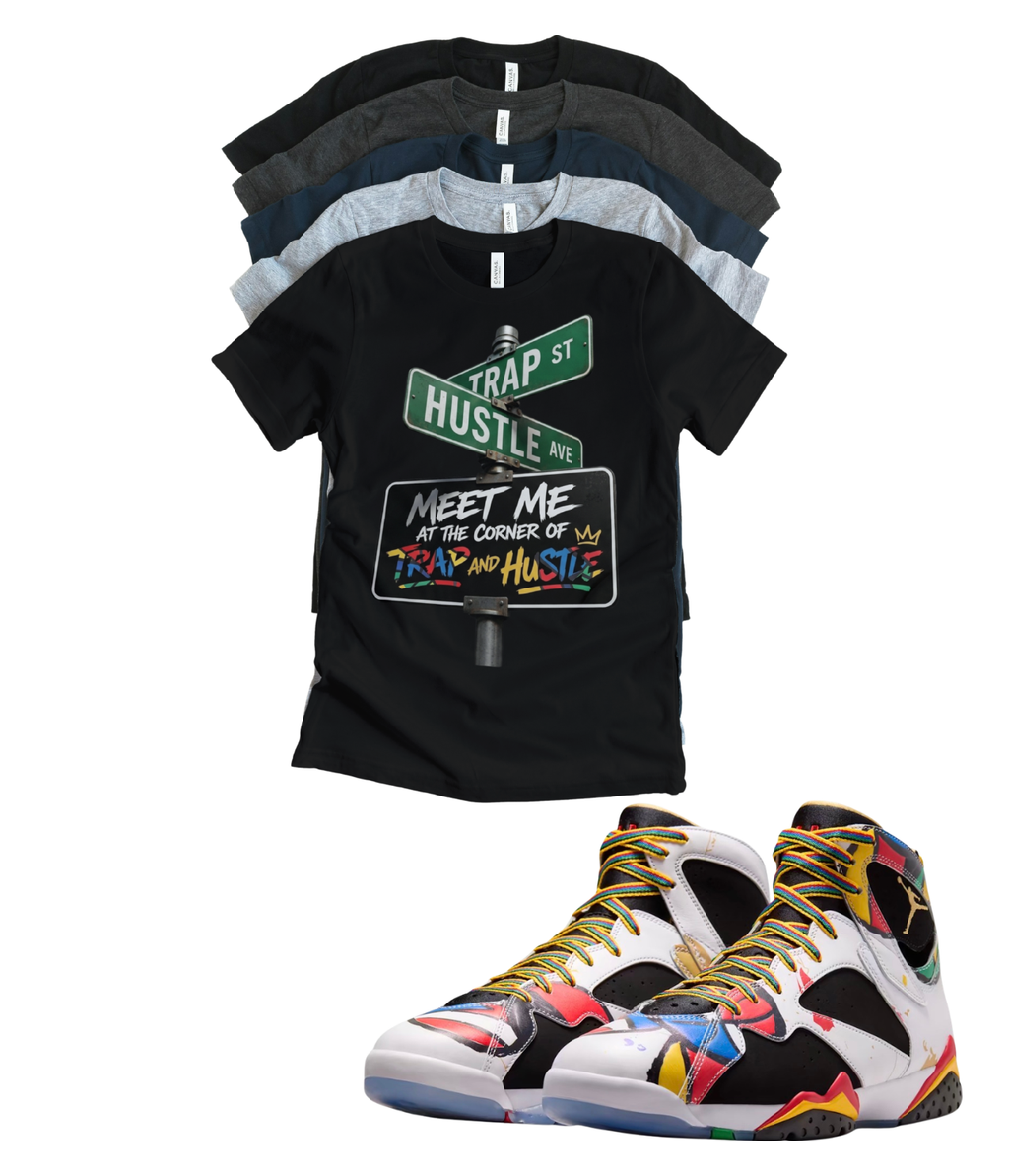 Jordan 7 Miro Trap Street matching T-shirt sneaker head tee