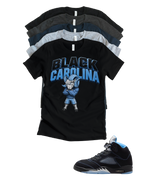 Custom Printed Shirt To Match Jordan 5 Black Carolina Sheep TH Sneaker Tee