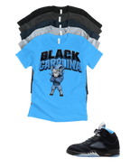 Custom Printed Shirt To Match Jordan 5 Black Carolina Sheep TH Sneaker Tee